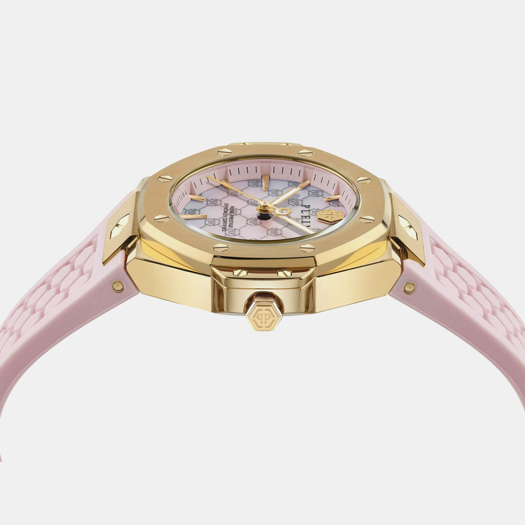 Women Quartz Pink Dial Analog Silicone Watch PW4FA0225