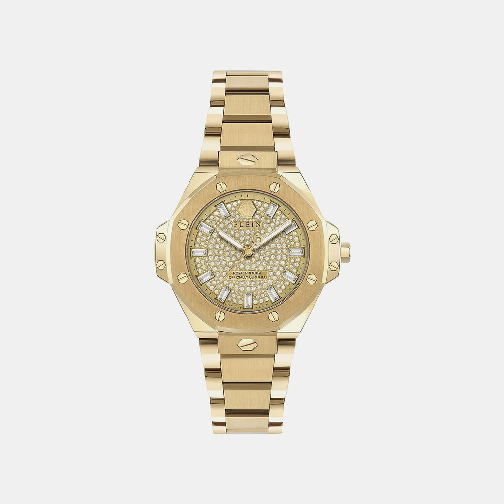 Women Quartz Gold Dial Analog Metal Watch PW4FA0525