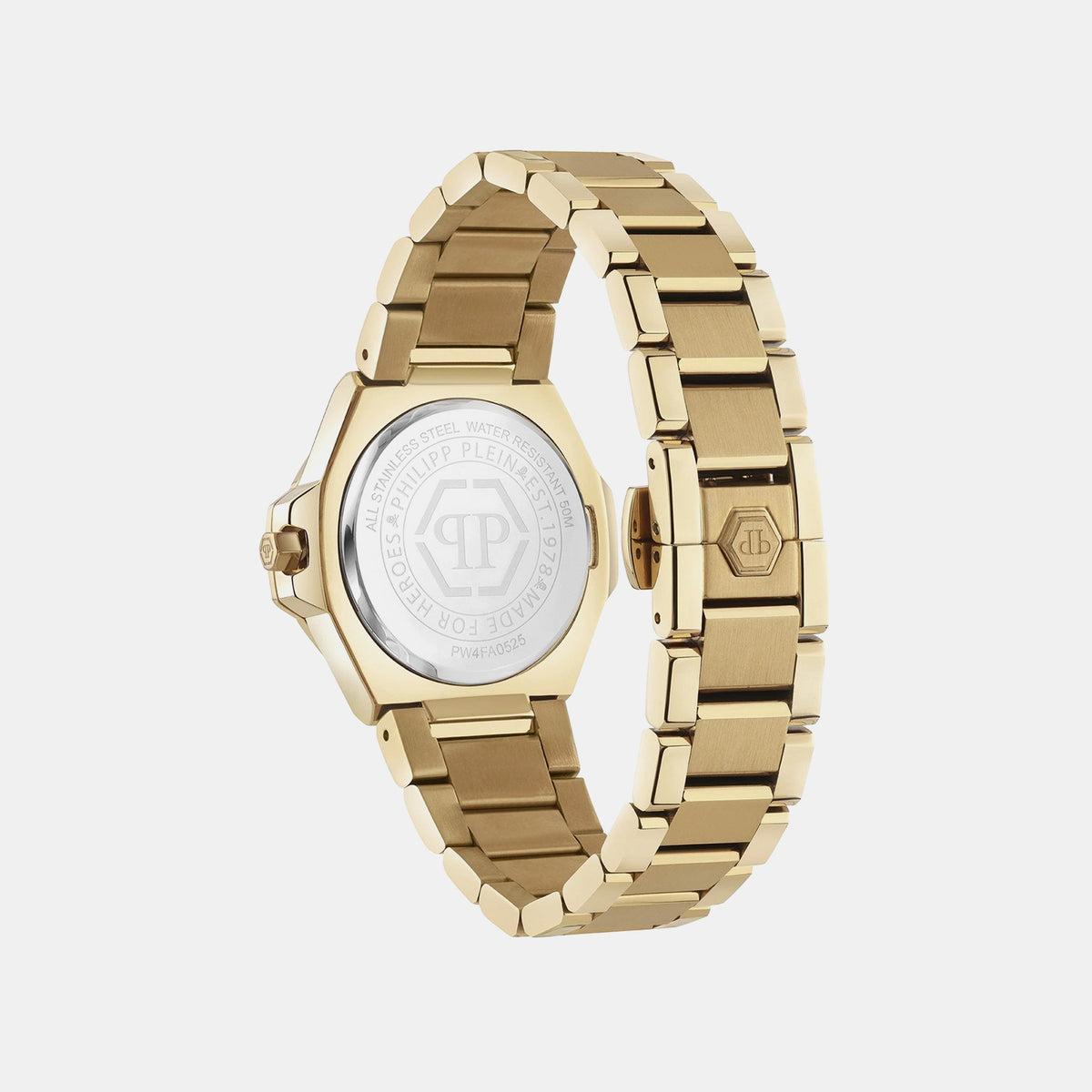 Plein Royal Prestige Women Quartz Gold Dial Analog Stainless Steel Watch PW4FA0525