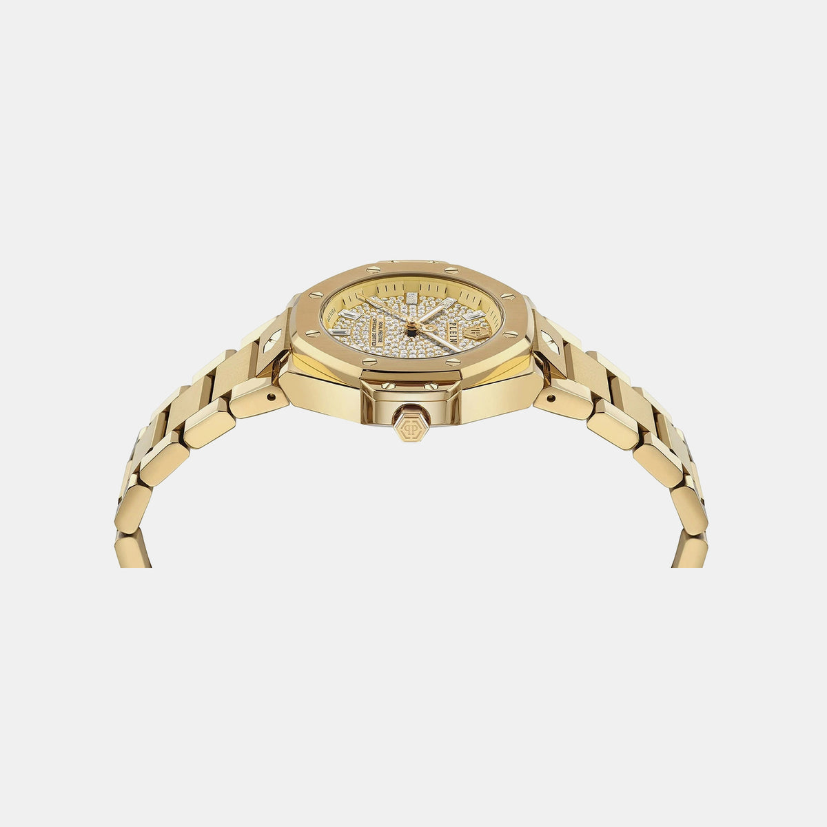 Plein Royal Prestige Women Quartz Gold Dial Analog Stainless Steel Watch PW4FA0525