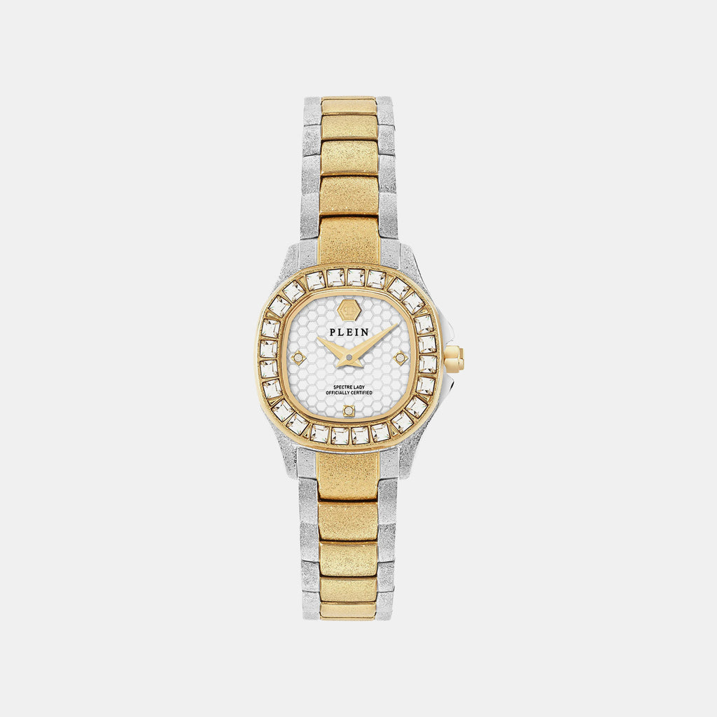 The $Pectre Lady Mini Women Quartz White Dial Analog Metal Watch PW5FA0425