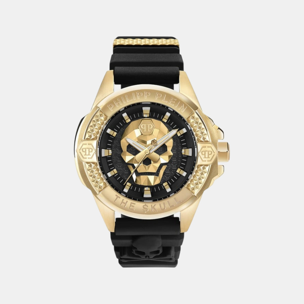Skull Men Quartz Black Dial Analog Silicone Watch PWAAA0221
