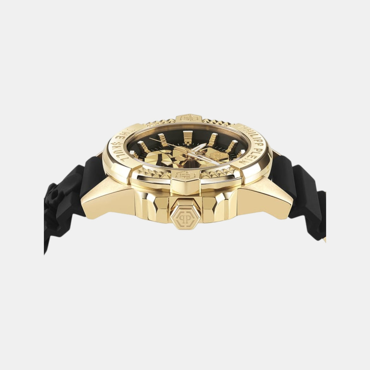 Skull Men Quartz Black Dial Analog Silicone Watch PWAAA0221