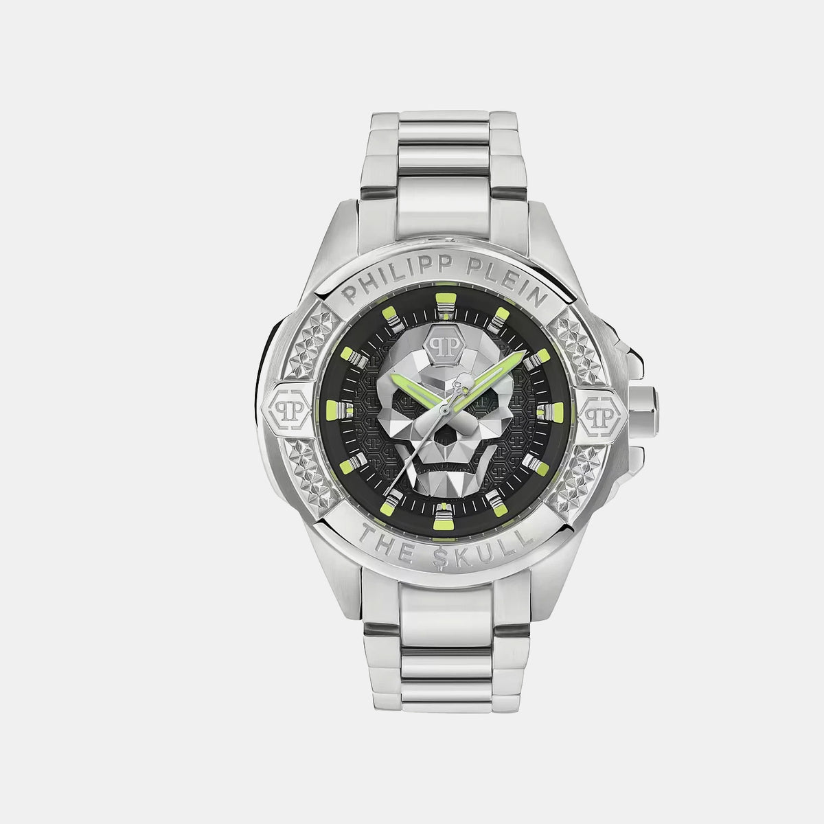 Aaa - The Skull Men Quartz Black Dial Analog Stainless Steel Watch PWAAA2725