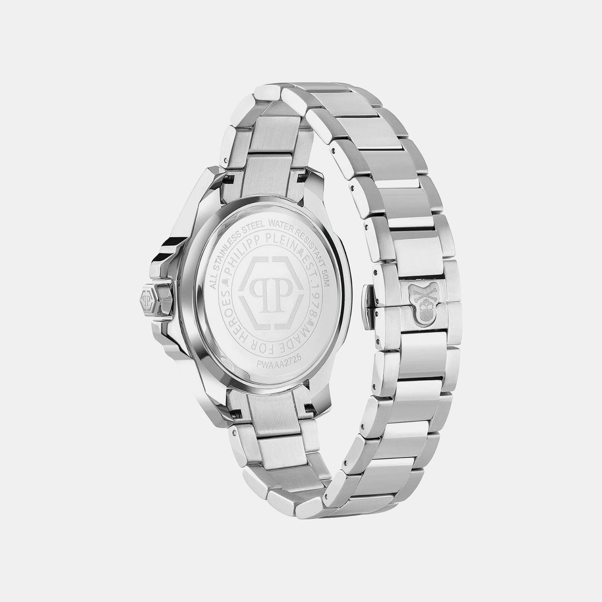 Aaa - The Skull Men Quartz Black Dial Analog Stainless Steel Watch PWAAA2725
