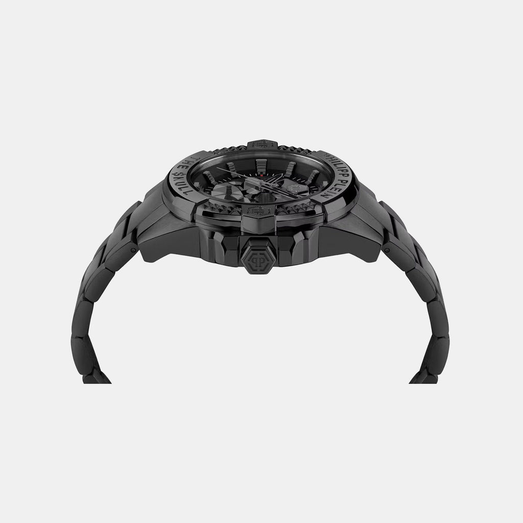 Men Quartz Black Dial Analog Stainless Steel Watch PWAAA3025