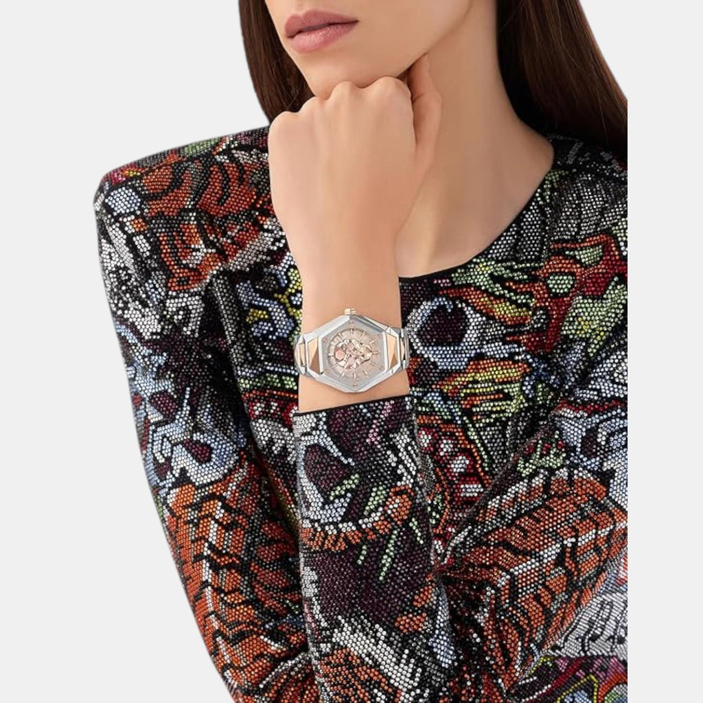 Women Quartz Rose Gold Dial Analog Stainless Steel Watch PWADA0624