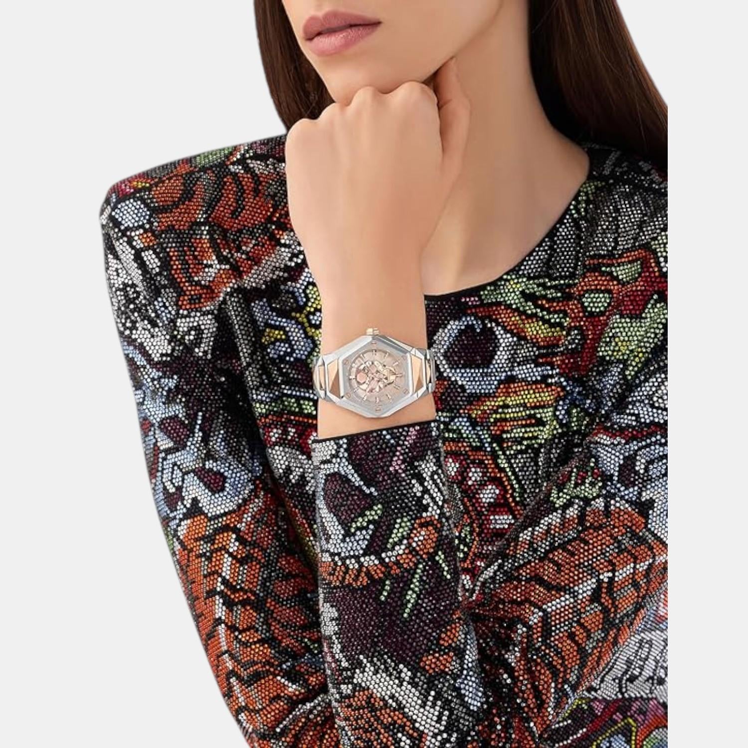 Women Quartz Rose Gold Dial Analog Stainless Steel Watch PWADA0624