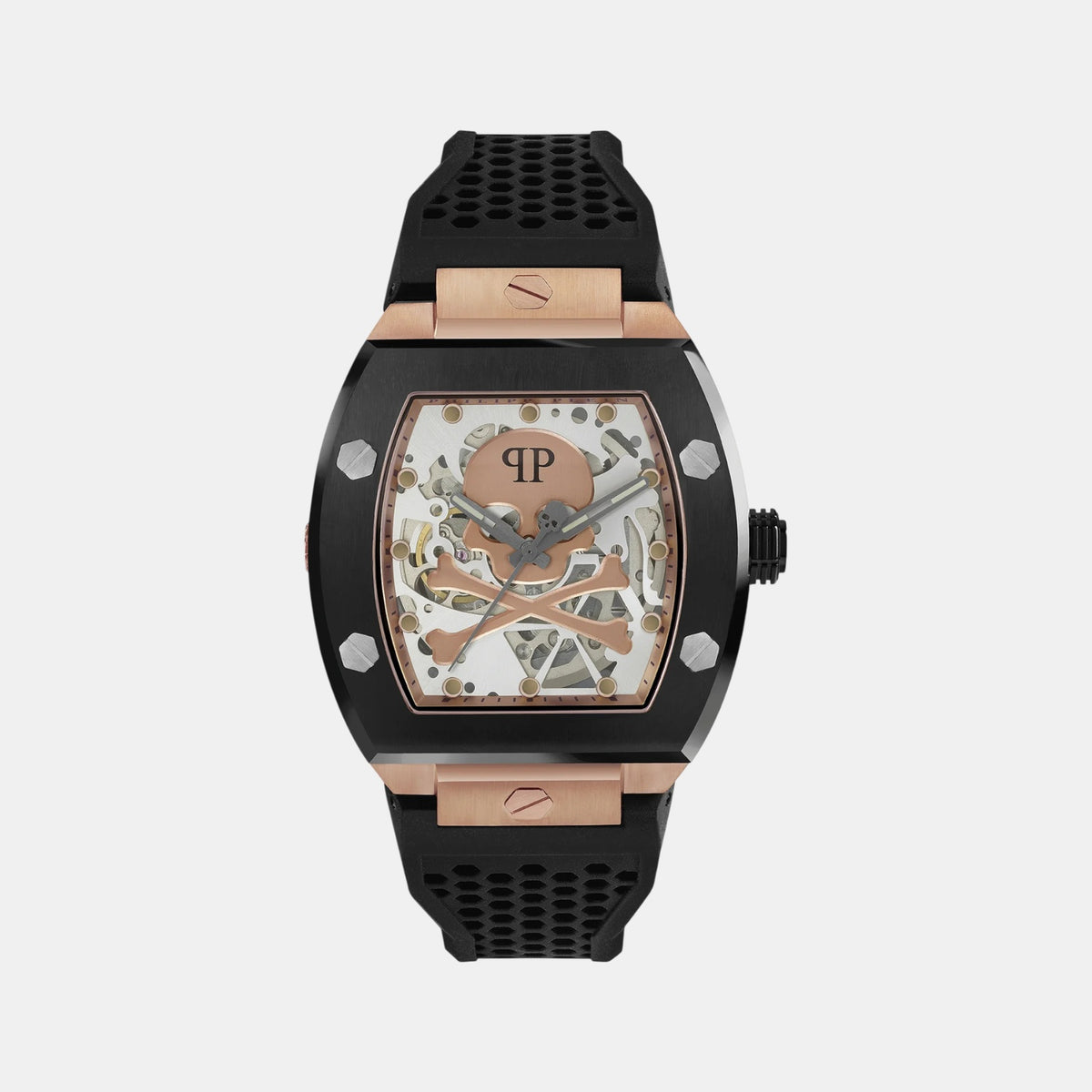Men Automatic White Dial Analog Silicone Watch PWBAA0121