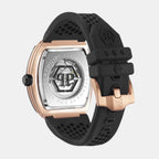 Men Automatic Rose Gold Dial Analog Silicone Watch PWBAA0121