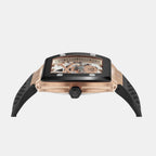Men Automatic Rose Gold Dial Analog Silicone Watch PWBAA0121