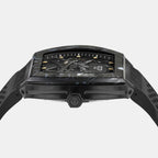 Baa - The Skeleton 44Mm Men Quartz Black Dial Analog Silicone Watch PWBAA0221