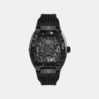 Baa - The Skeleton 44Mm Men Quartz Black Dial Analog Silicone Watch PWBAA0221