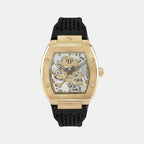 Men Automatic Gold Dial Analog Silicone Watch PWBAA0321