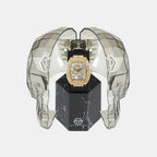 Men Automatic Gold Dial Analog Silicone Watch PWBAA0321