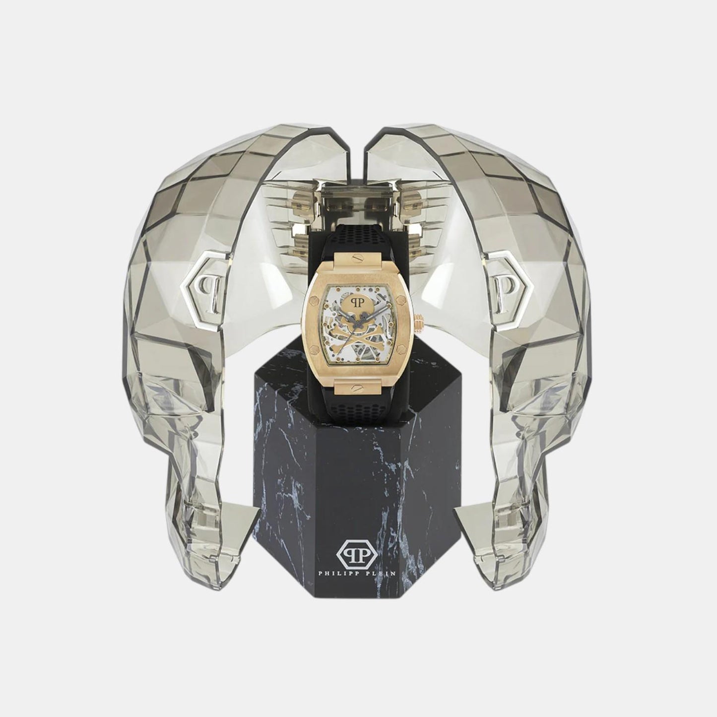 Men Automatic Gold Dial Analog Silicone Watch PWBAA0321