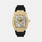 Men Automatic Gold Dial Analog Silicone Watch PWBAA0321