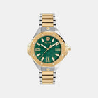Women Quartz Green Dial Analog Stainless Steel Watch PWBDA0724