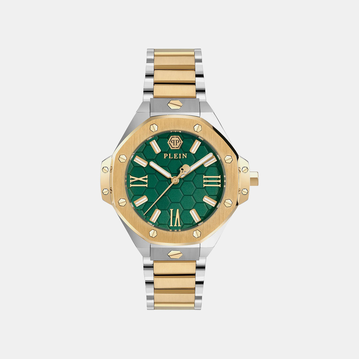 Bda-Plein Lady Royal Women Quartz Green Dial Analog Stainless Steel Watch PWBDA0724