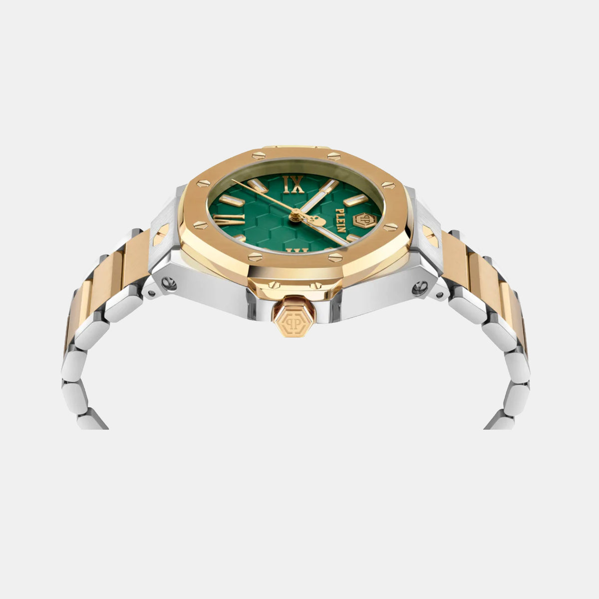 Bda-Plein Lady Royal Women Quartz Green Dial Analog Stainless Steel Watch PWBDA0724