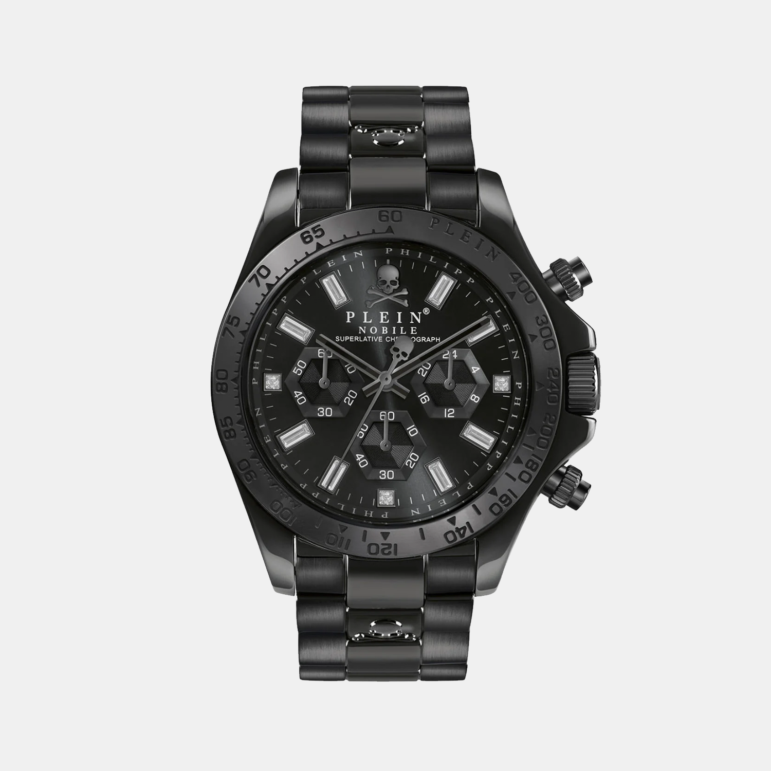 Men Quartz Black Dial Chronograph Stainless Steel Watch PWCAA0421