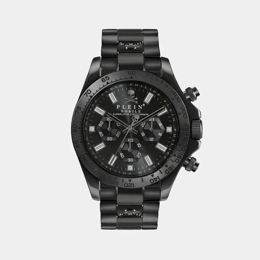 Men Quartz Black Dial Chronograph Stainless Steel Watch PWCAA0421