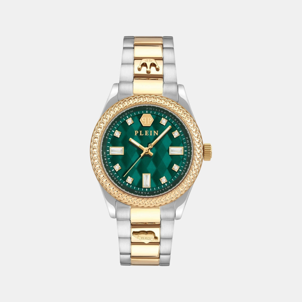 Women Automatic Green Dial Analog Stainless Steel Watch PWCDA0524