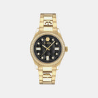 Women Quartz Black Dial Analog Stainless Steel Watch PWCDA0624