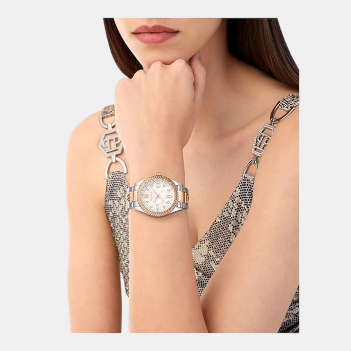 Women Automatic White Dial Analog Stainless Steel Watch PWCDA0724