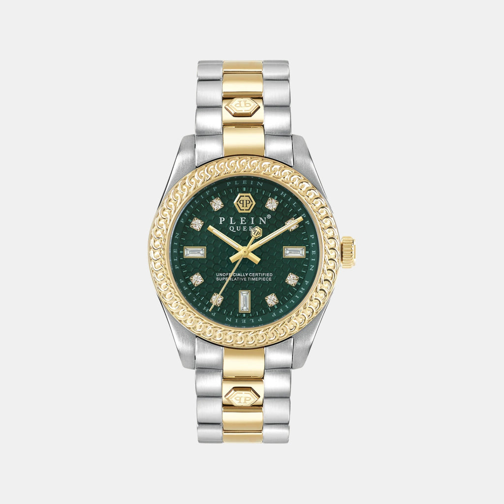 Women Quartz Green Dial Analog Stainless Steel Watch PWDAA0421