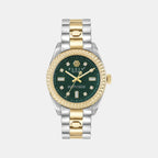 Women Quartz Green Dial Analog Stainless Steel Watch PWDAA0421