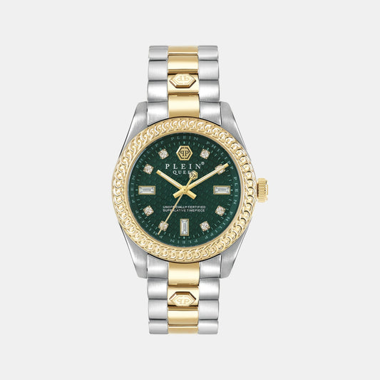 Women Quartz Green Dial Analog Stainless Steel Watch PWDAA0421