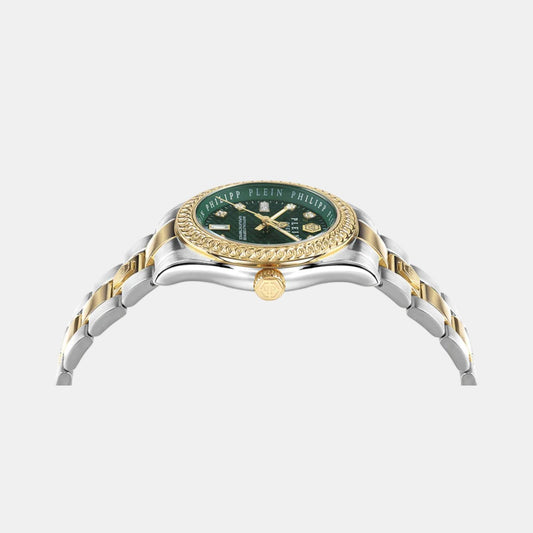 Women Quartz Green Dial Analog Stainless Steel Watch PWDAA0421