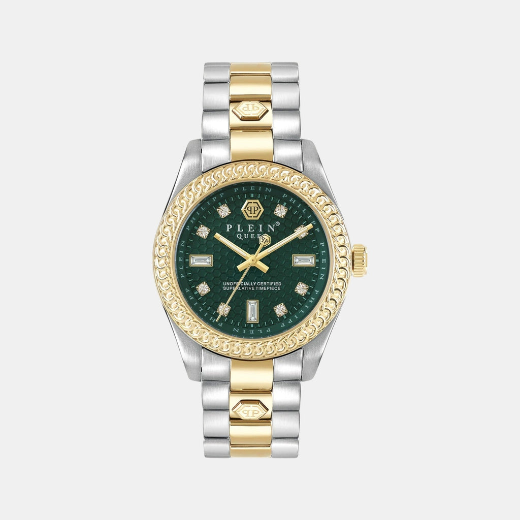 Women Quartz Green Dial Analog Stainless Steel Watch PWDAA0421