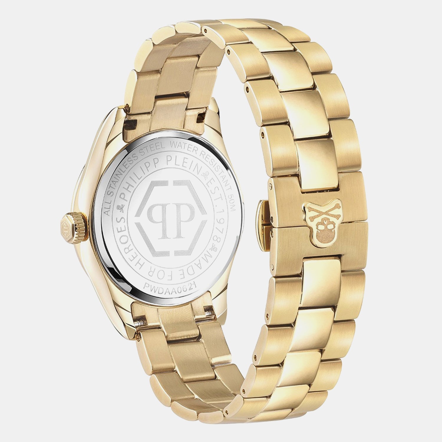 Queen Women Quartz Black Dial Analog Stainless Steel Watch PWDAA0621