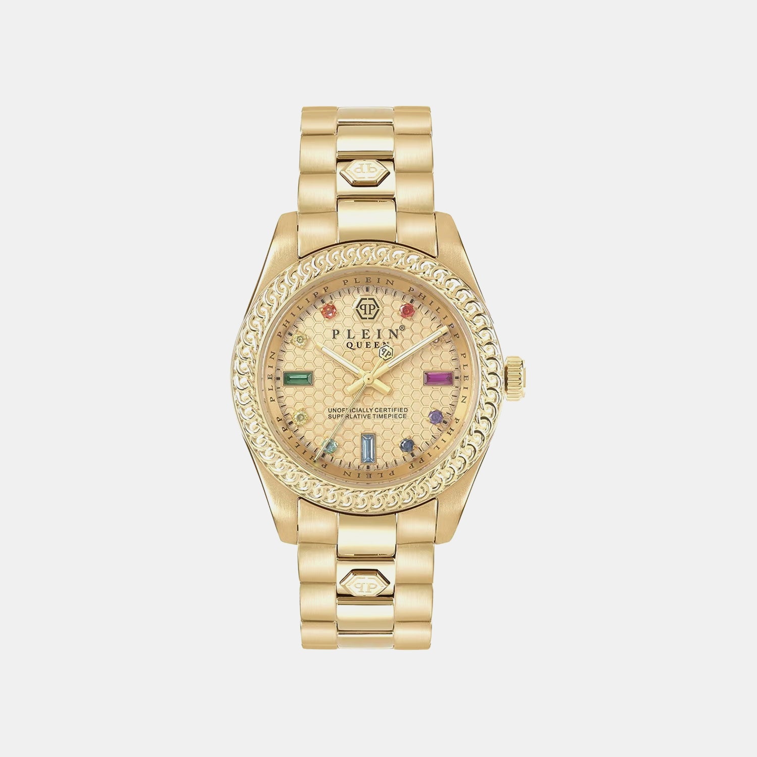 Women Quartz Gold Dial Analog Stainless Steel Watch PWDAA0721