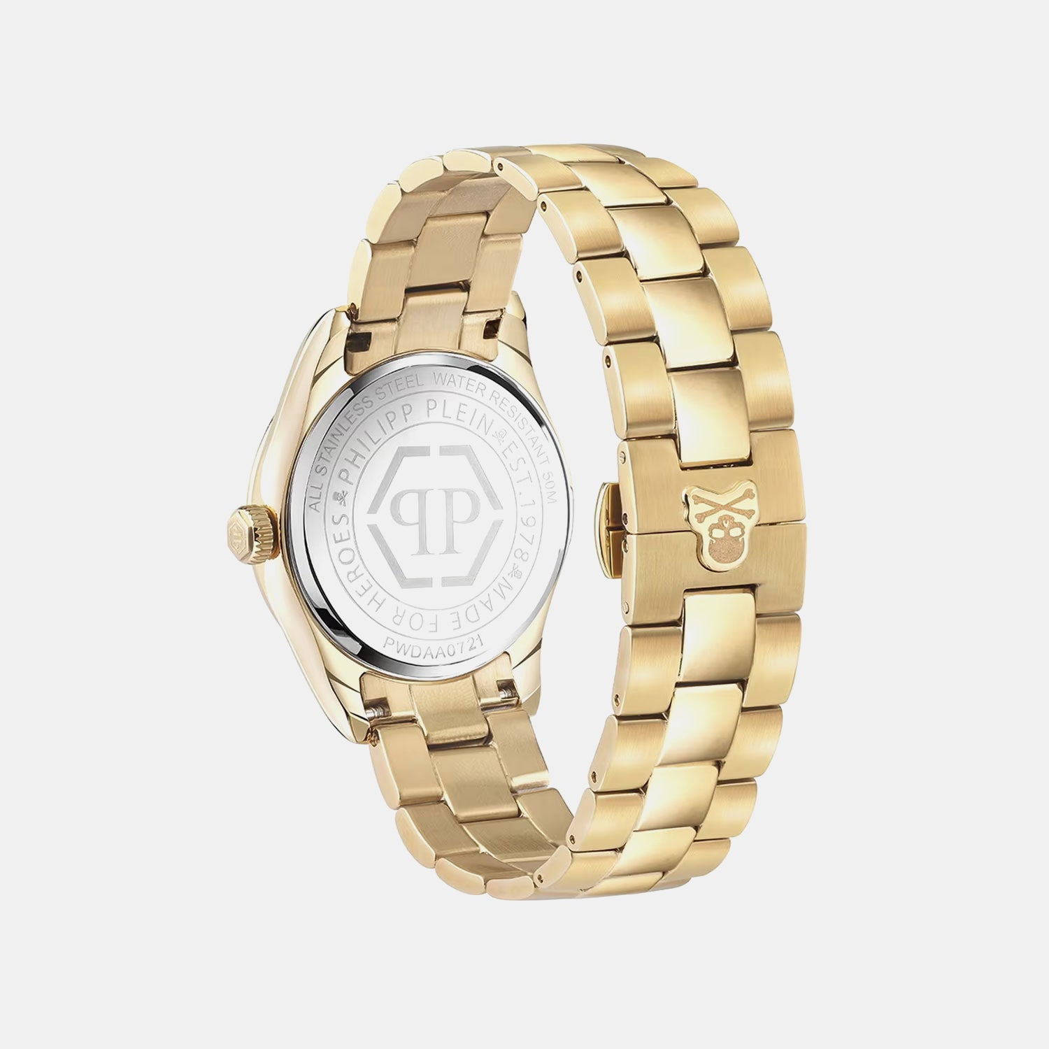 Women Quartz Gold Dial Analog Stainless Steel Watch PWDAA0721