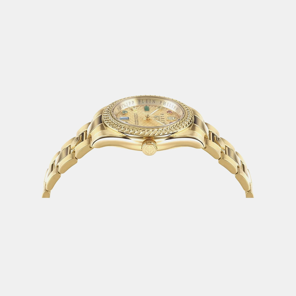 Daa - Queen 36Mm Women Quartz Gold Dial Analog Stainless Steel Watch PWDAA0721