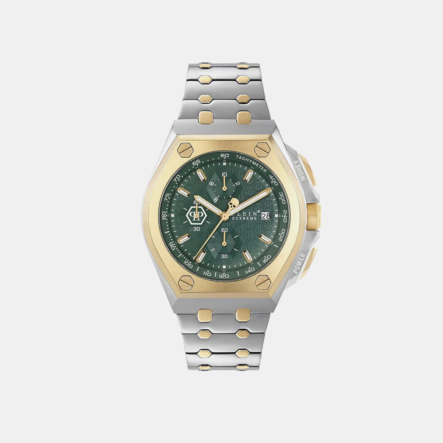 Men Quartz Green Dial Chronograph Stainless Steel Watch PWGAA0521
