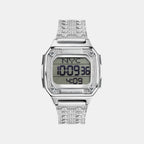 Women Quartz White Dial Digital Stainless Steel Watch PWHAA1121