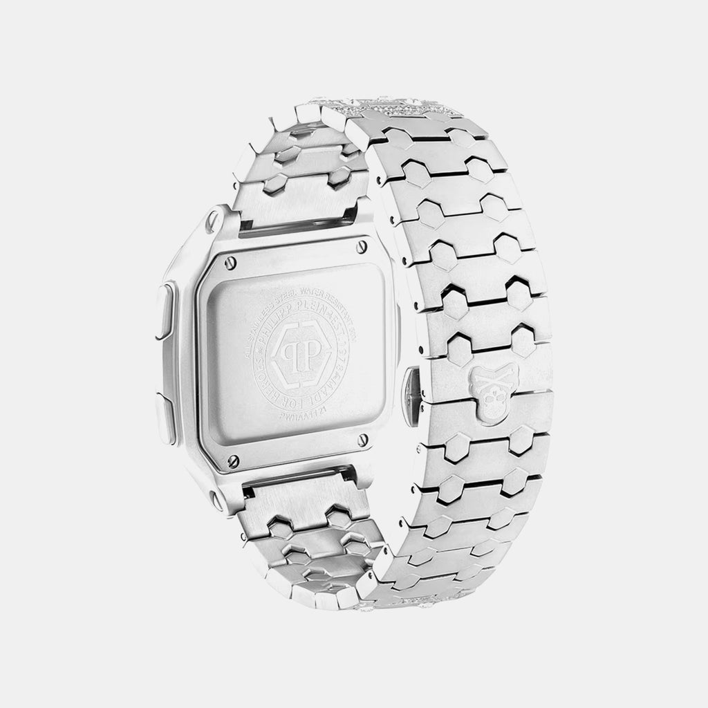 Women Quartz White Dial Digital Stainless Steel Watch PWHAA1121