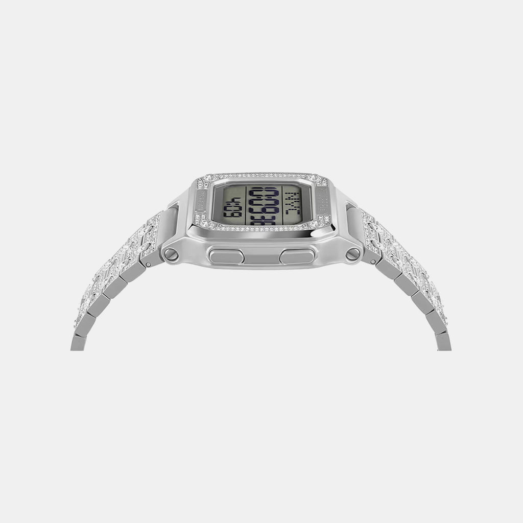 Women Quartz White Dial Digital Stainless Steel Watch PWHAA1121