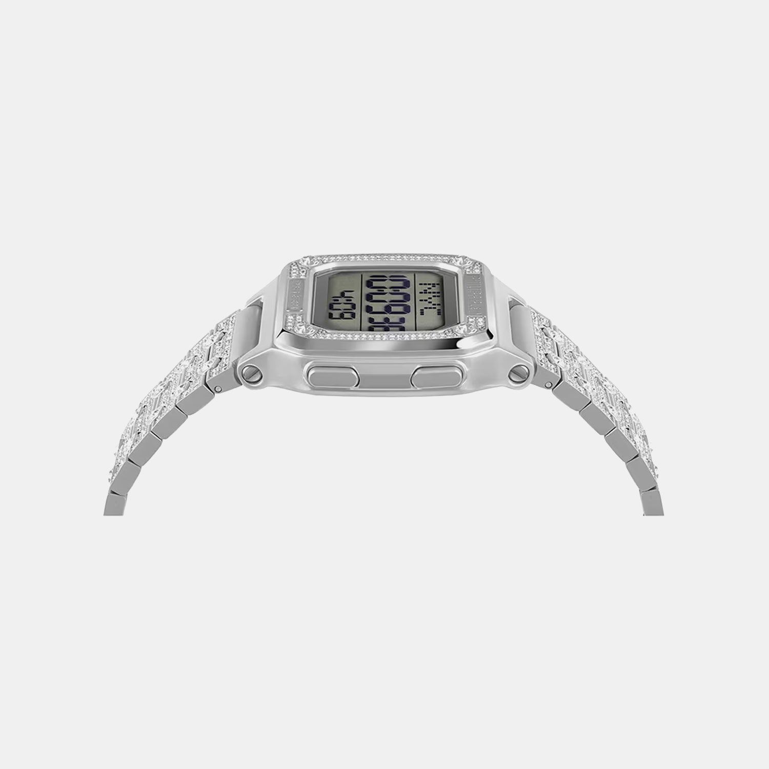 Women Quartz White Dial Digital Stainless Steel Watch PWHAA1121