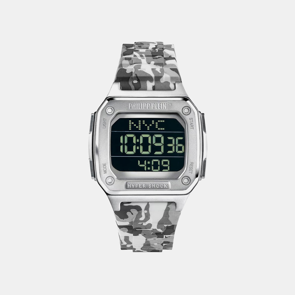 Haa - Hyper Shock 44Mm Unisex Quartz Black Dial Digital Silicone Watch PWHAA1522