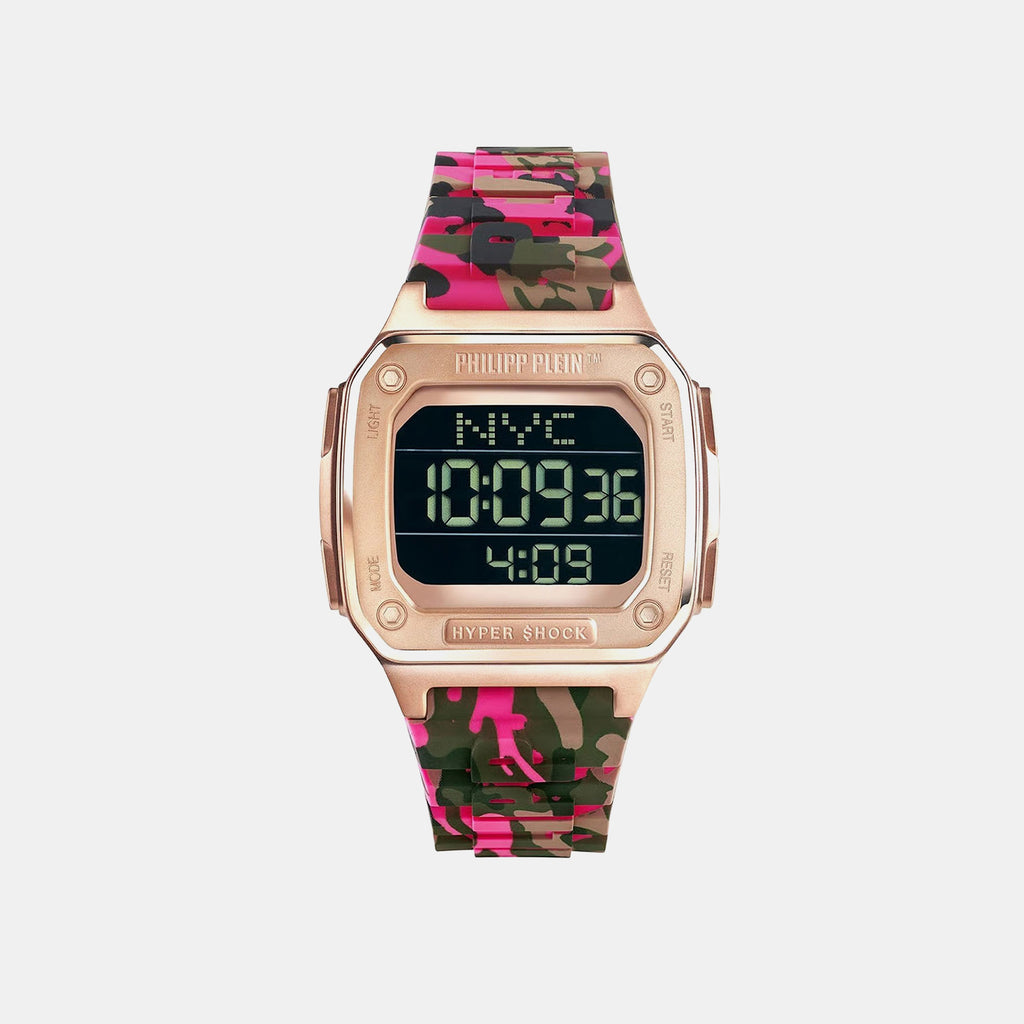 Unisex Quartz Black Dial Digital Silicone Watch PWHAA1622