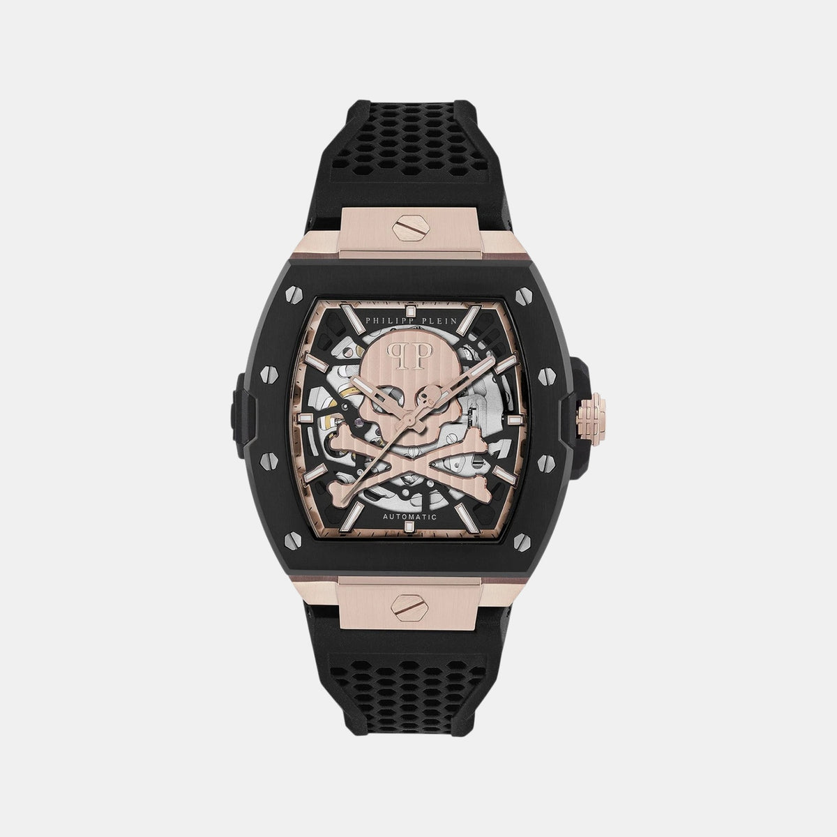 Men Automatic Black Dial Analog Silicone Watch PWJFA0225