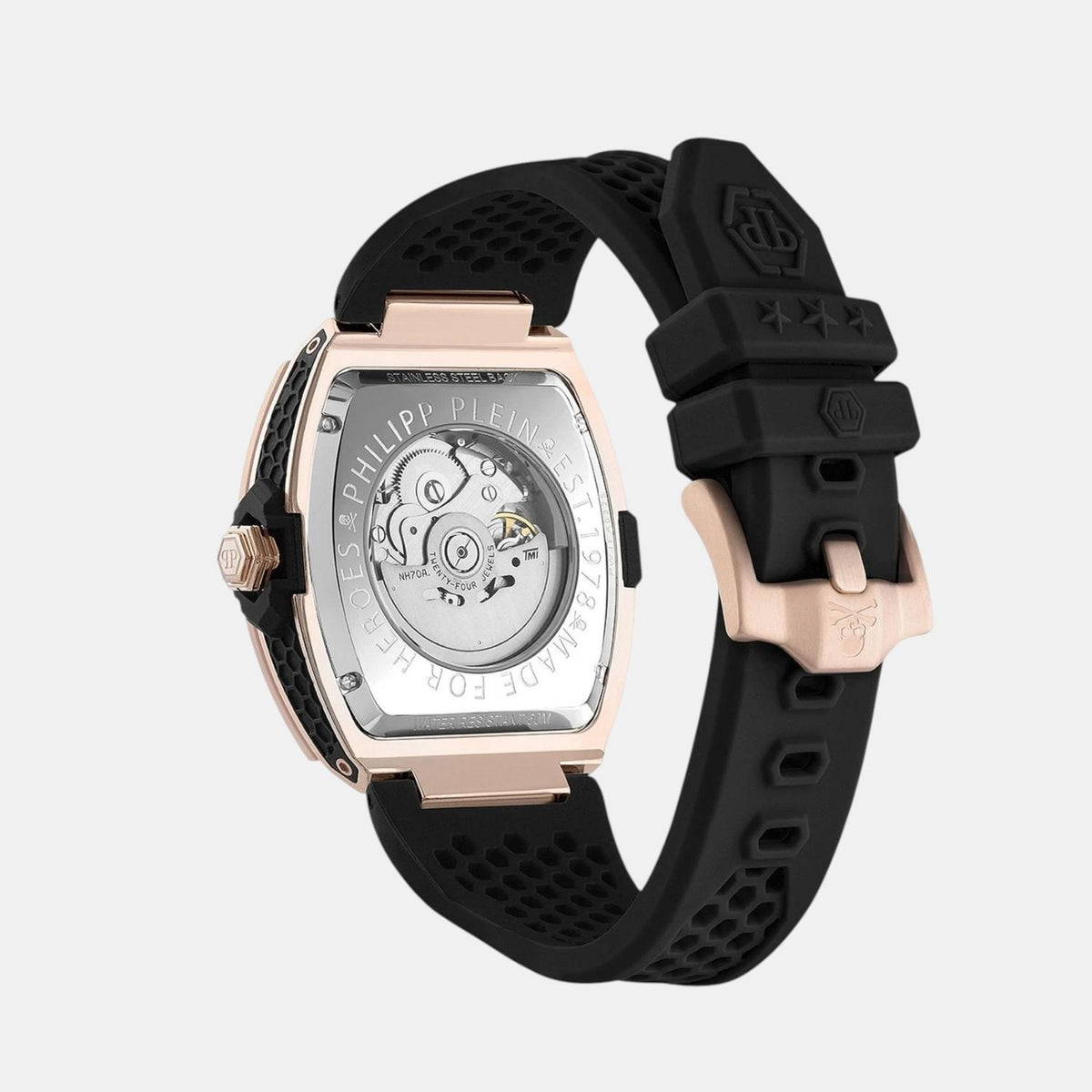 Men Automatic Black Dial Analog Silicone Watch PWJFA0225