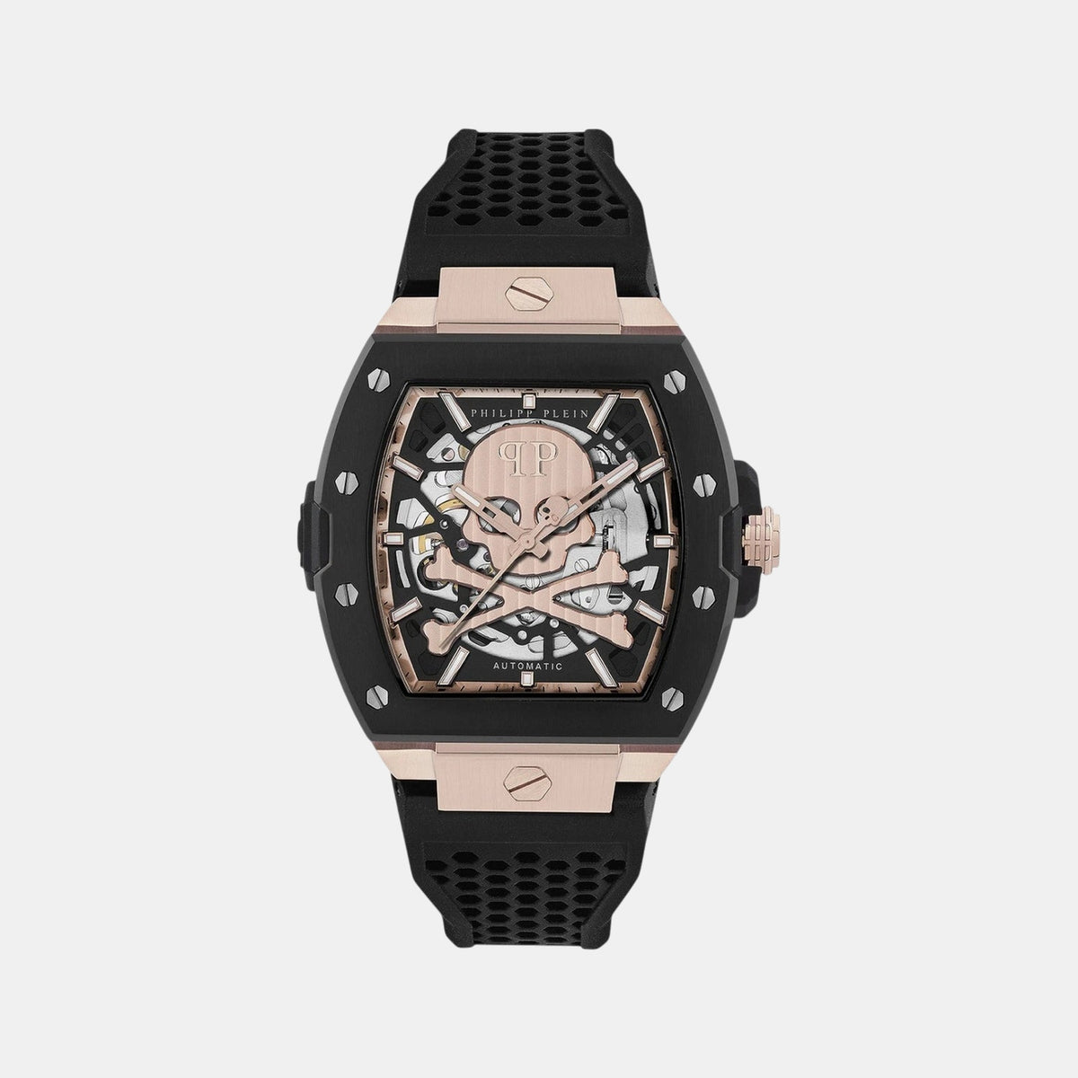 Men Automatic Black Dial Analog Silicone Watch PWJFA0225