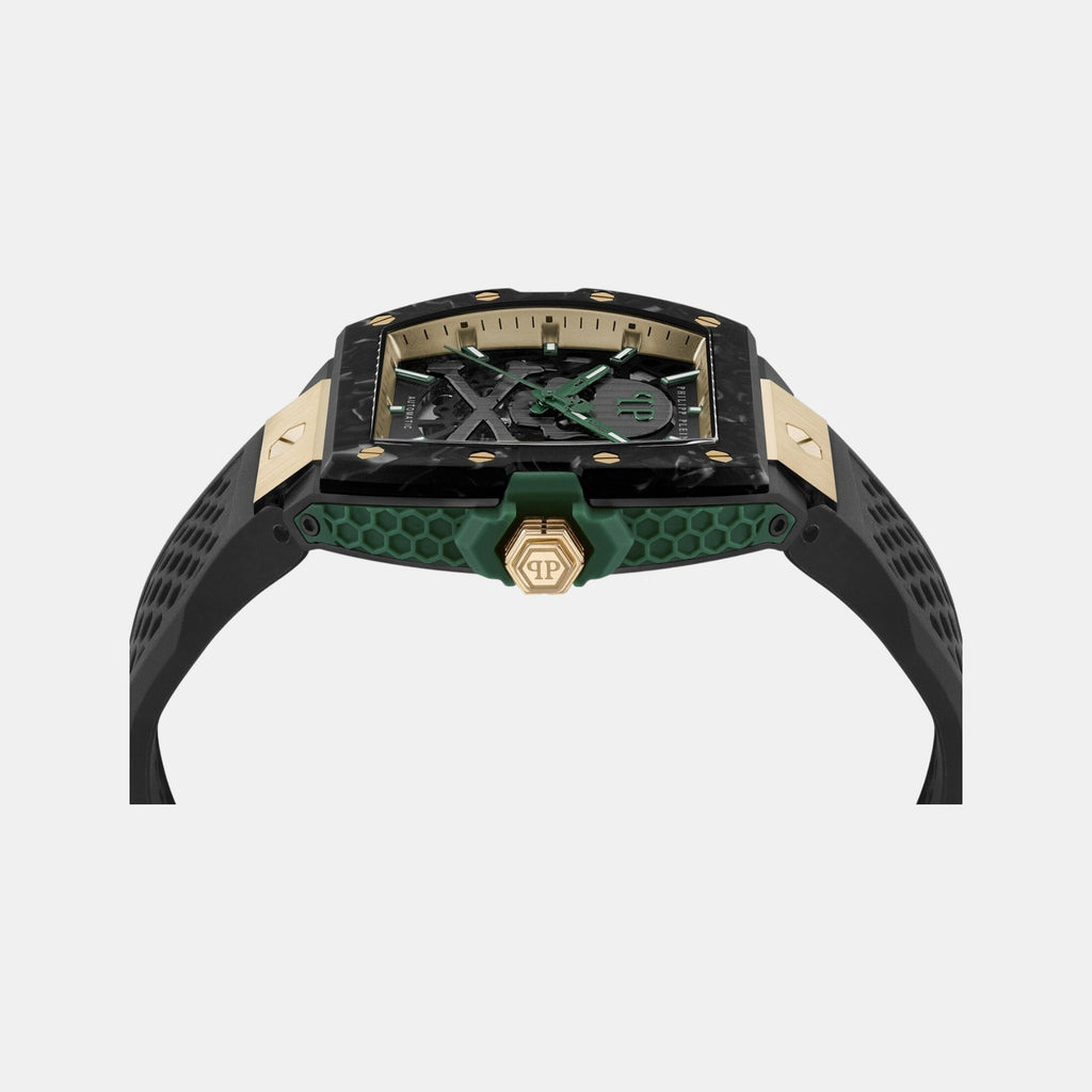 Men Quartz Black Dial Analog Silicone Watch PWJFA0325