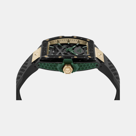 Men Quartz Black Dial Analog Silicone Watch PWJFA0325